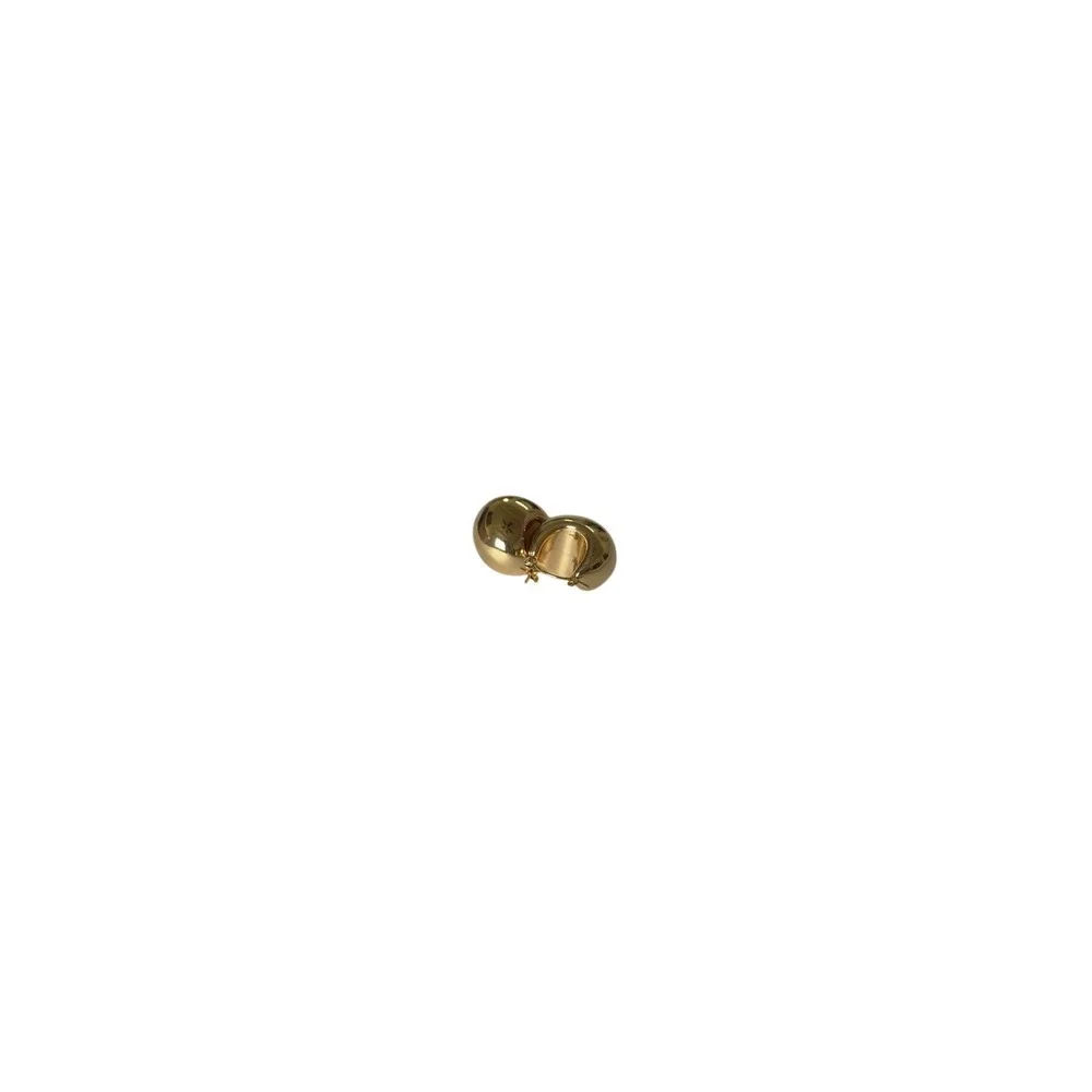 Gold Tone Chunky Dome Hoop Earrings Women Statement Minimalist Jewelry